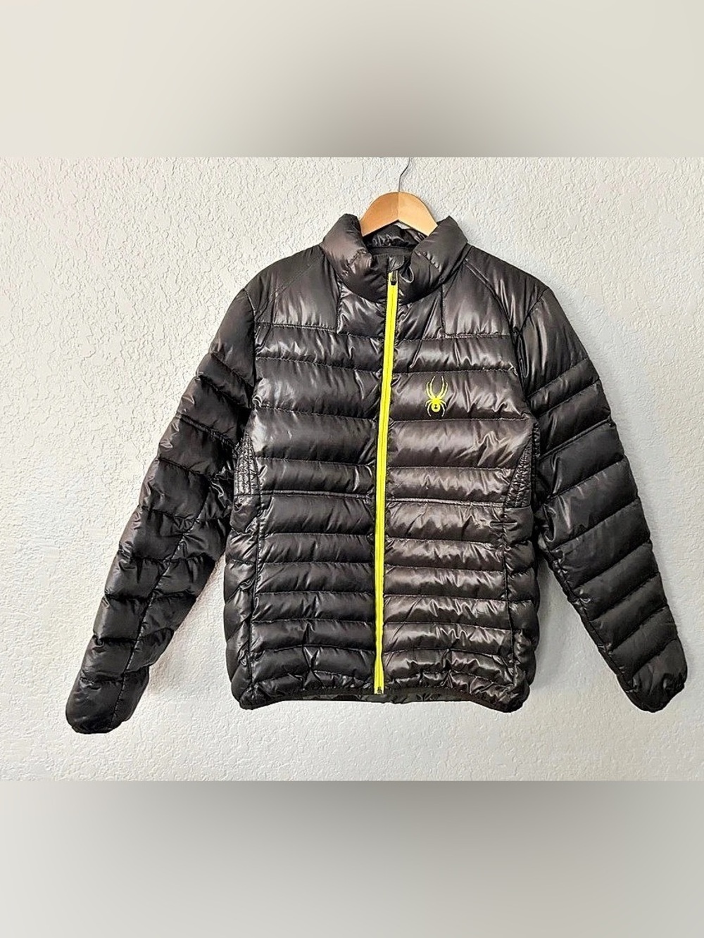 Spyder Men's Dark Grey Duck Down Puffer Jacket Size Large